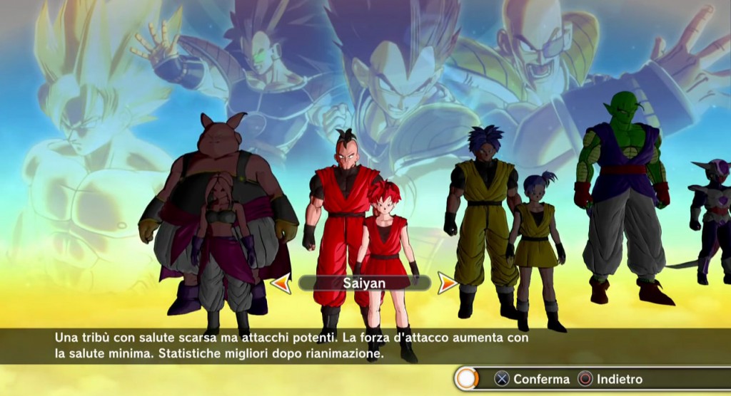 Dragon Ball Xenoverse Recensione - menu creazione